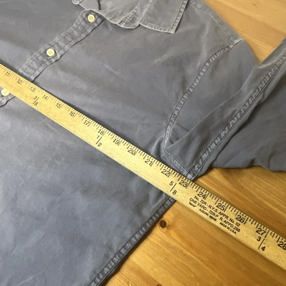 Banana Republic button up shirt men's L Untucked Slim Fit steel gray casual